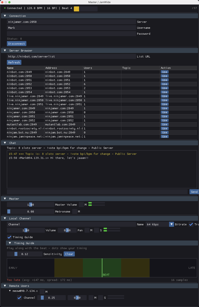 JamWide Plugin Interface